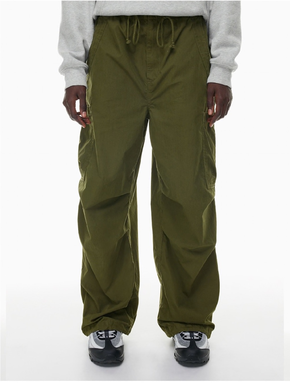 ARITZIA TNA Women’s Olive Cargo Drawstring Stunt parachute Pants gorpcore - Picture 1 of 7